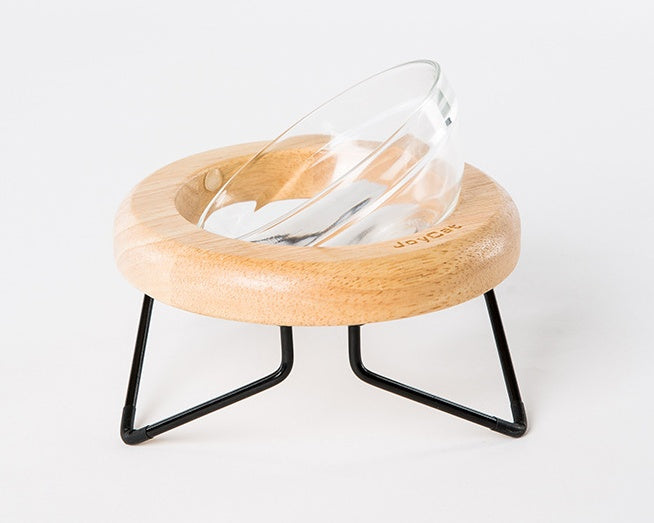 Solid Wood Cat Bowl Rack