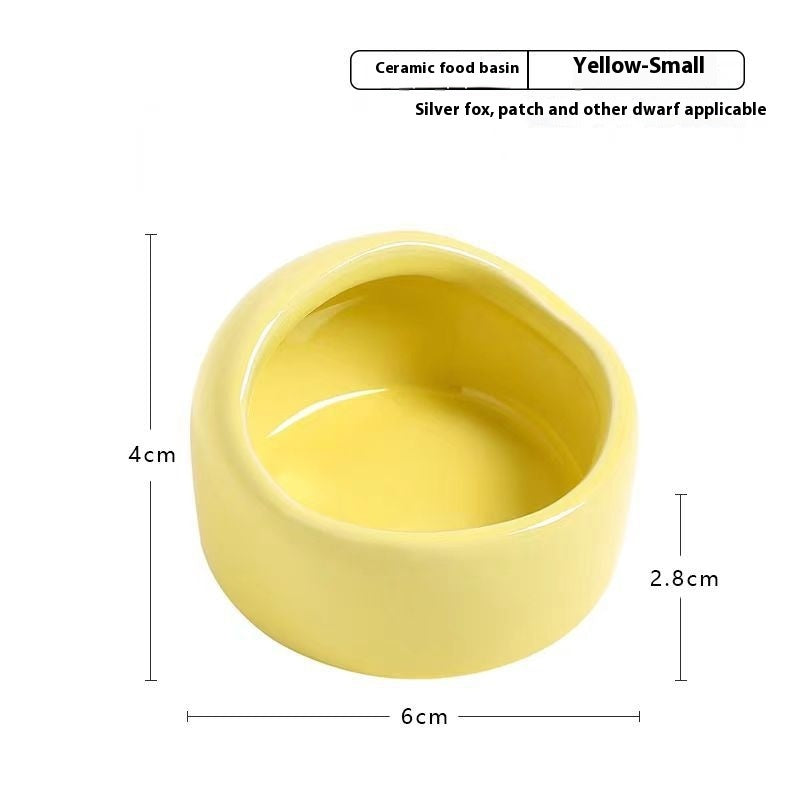 Simple Ceramic Hamster Small Size Food Basin Chipmunk