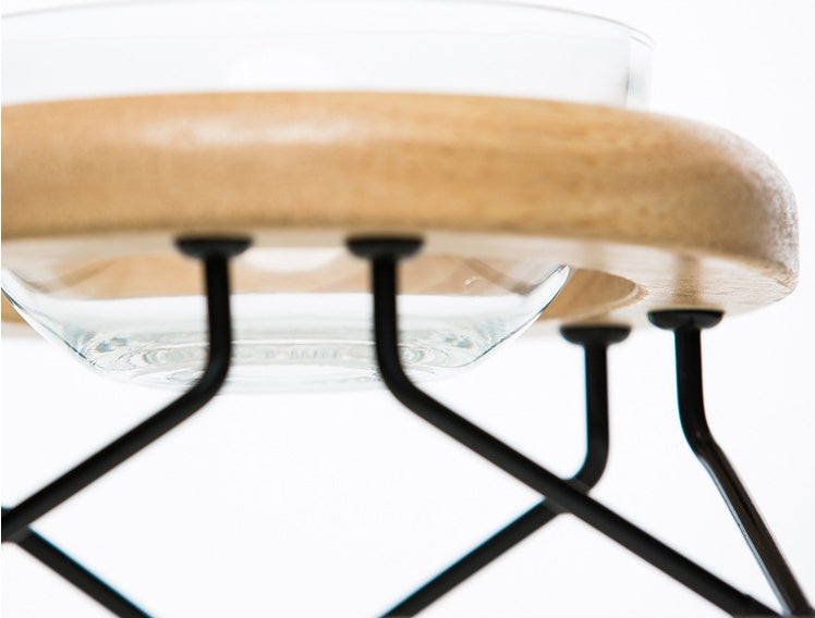Solid Wood Cat Bowl Rack