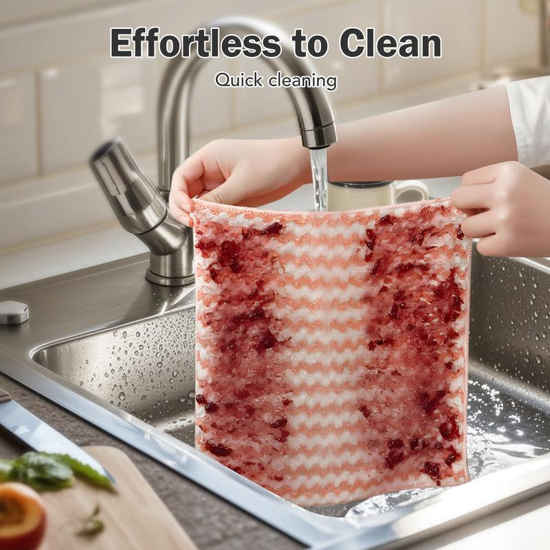 10 Counts Microfiber Cleaning Cloth, Super Softabsorbent Dish Towels Rags Cloths for Washingdishes and Kitchen Drying Cleaning Housekeeping, Random Color