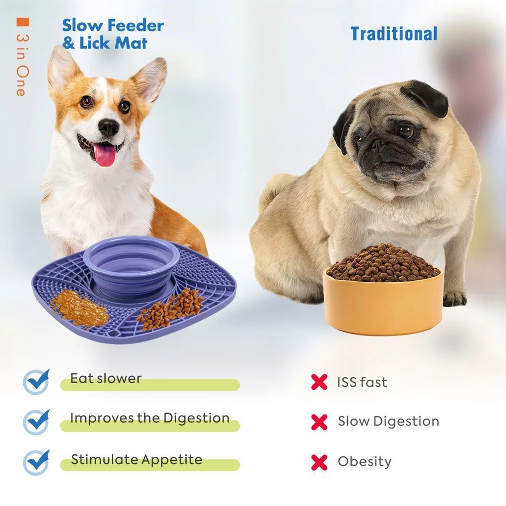 Pet Dog Slow Feeder Bowl Non Slip Puzzle Bowl Anti-Gulping Pet Slower Food Feeding Dishes Cat Bowl For Small Medium Dogs